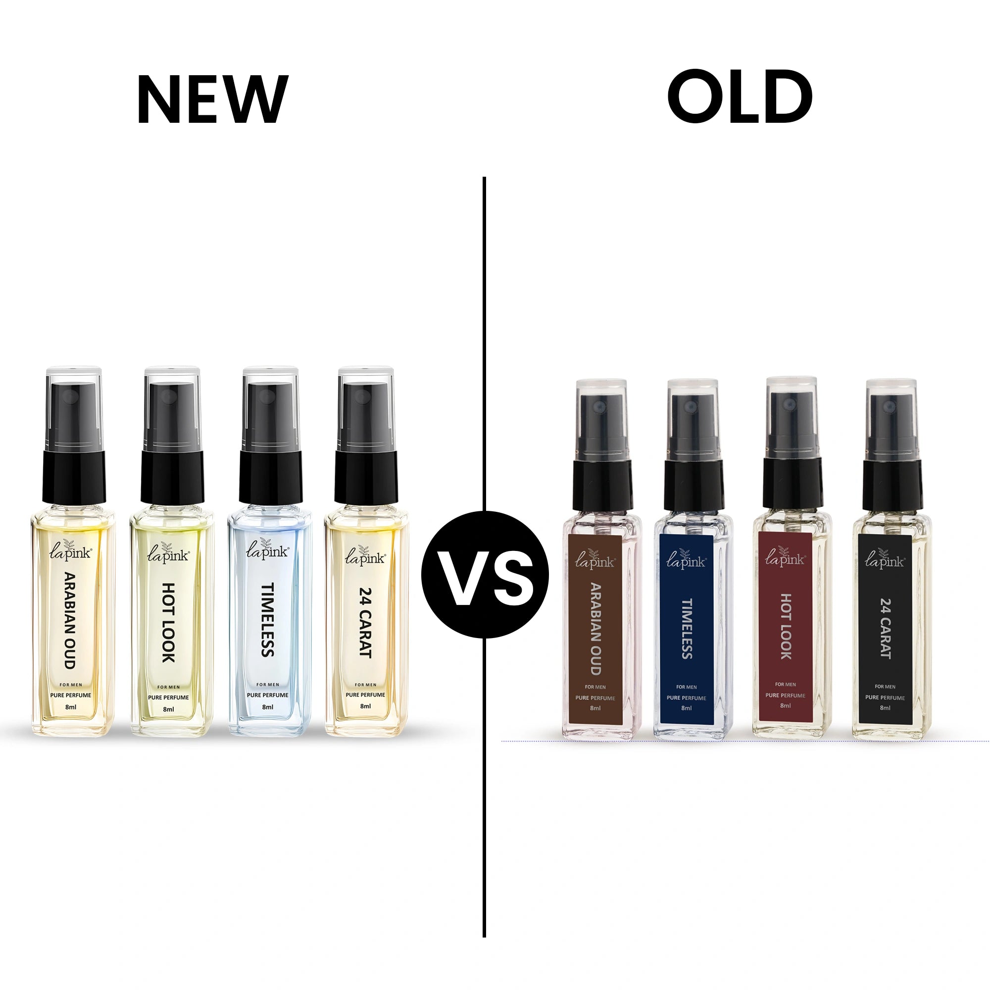 Comparison of new and old Lafeber brand pet product bottles on a white background.