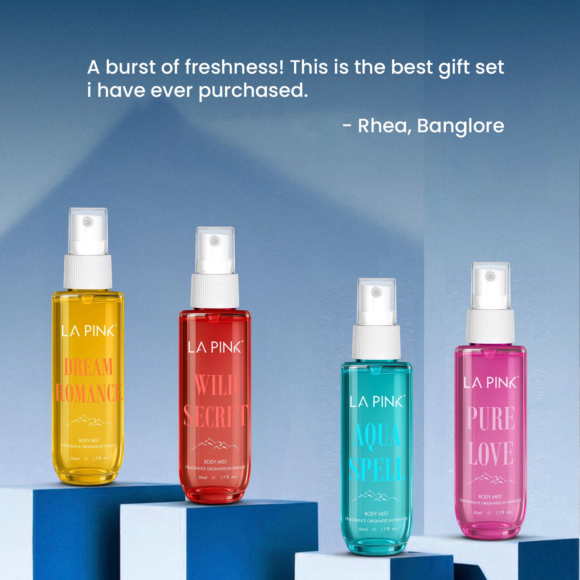 La Pink Body Mist Pack of 4 (50 ML* 4) 200 ML