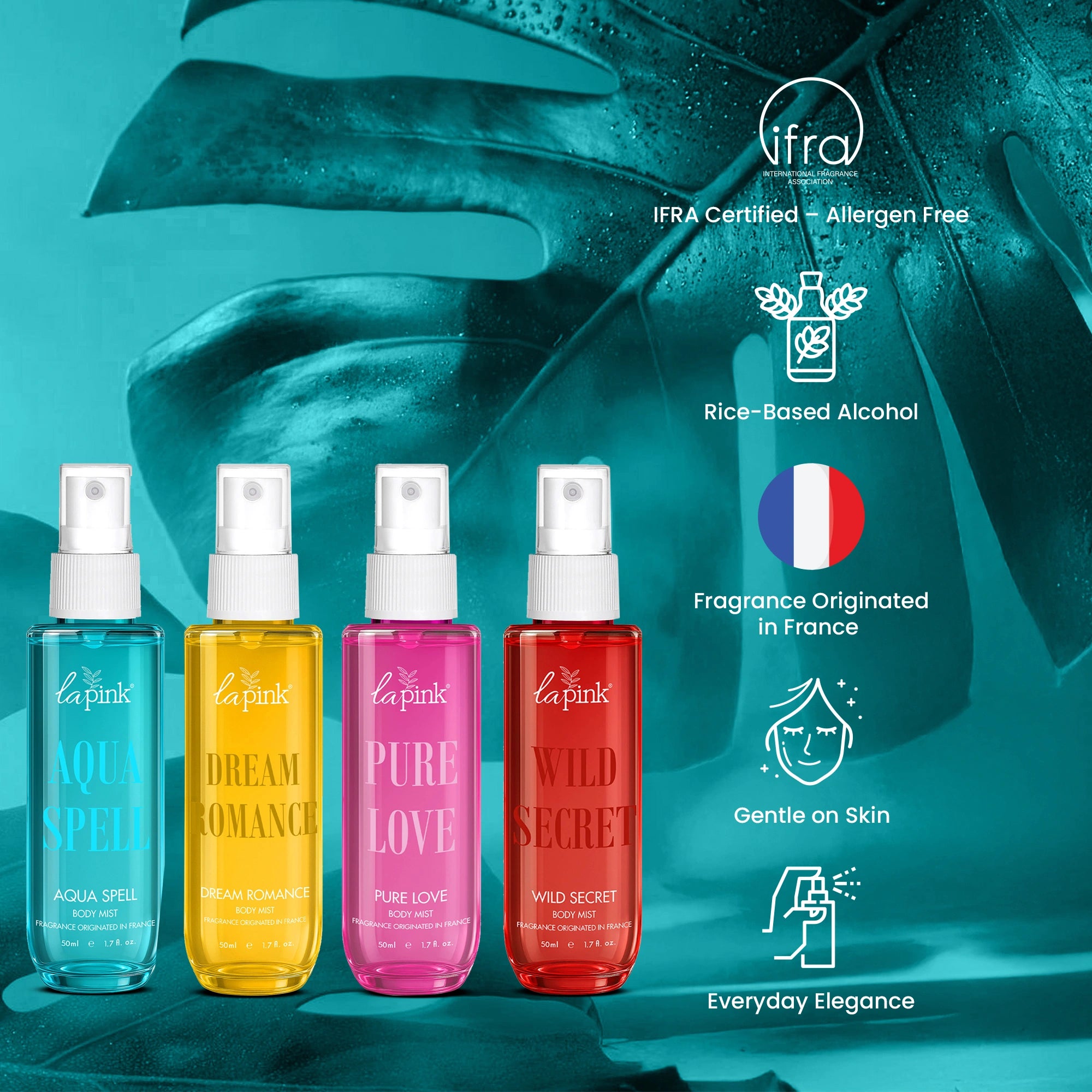 La Pink Body Mist Pack of 4 (50 ML* 4) 200 ML