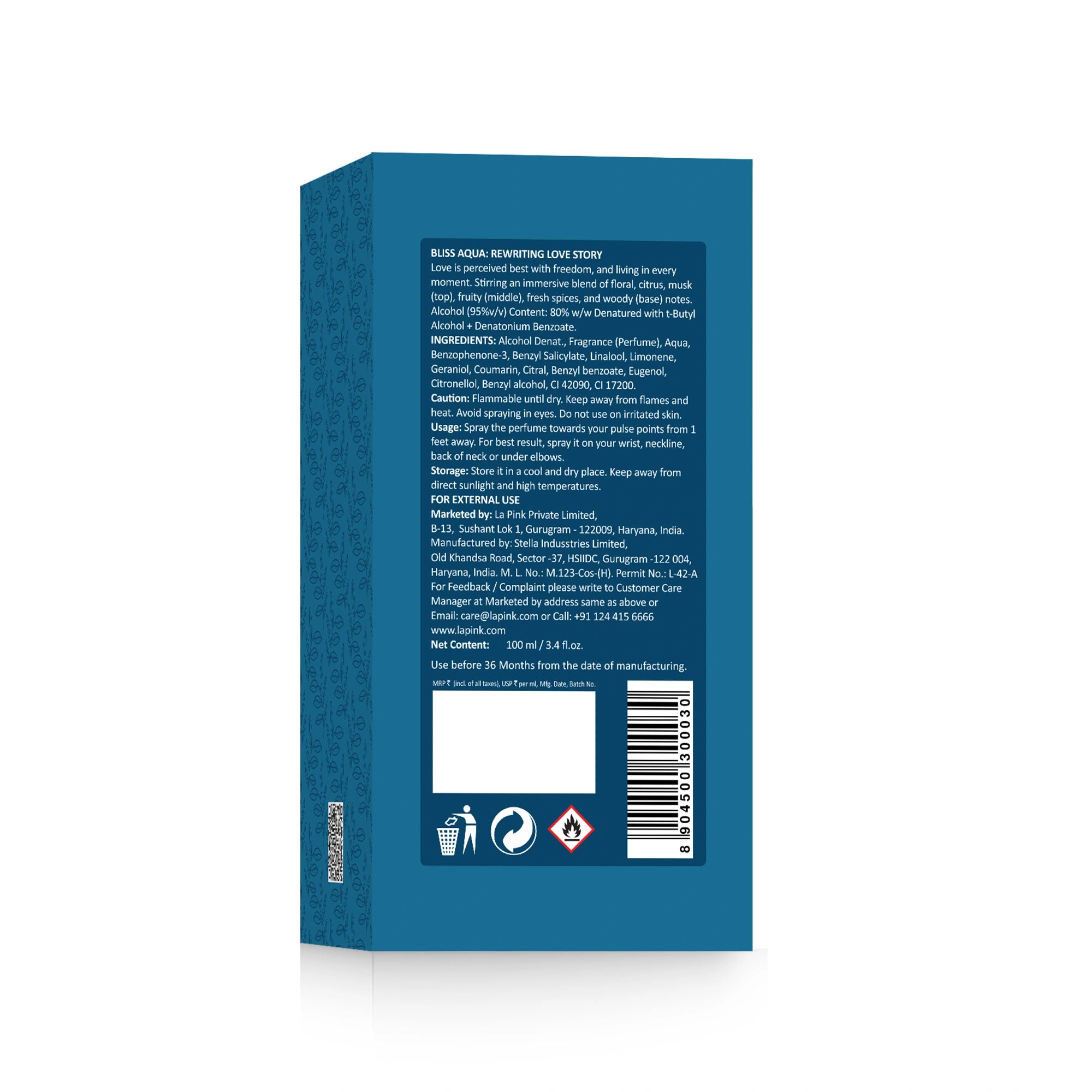 Bliss Aqua French Luxury Perfume for Men 100 ML