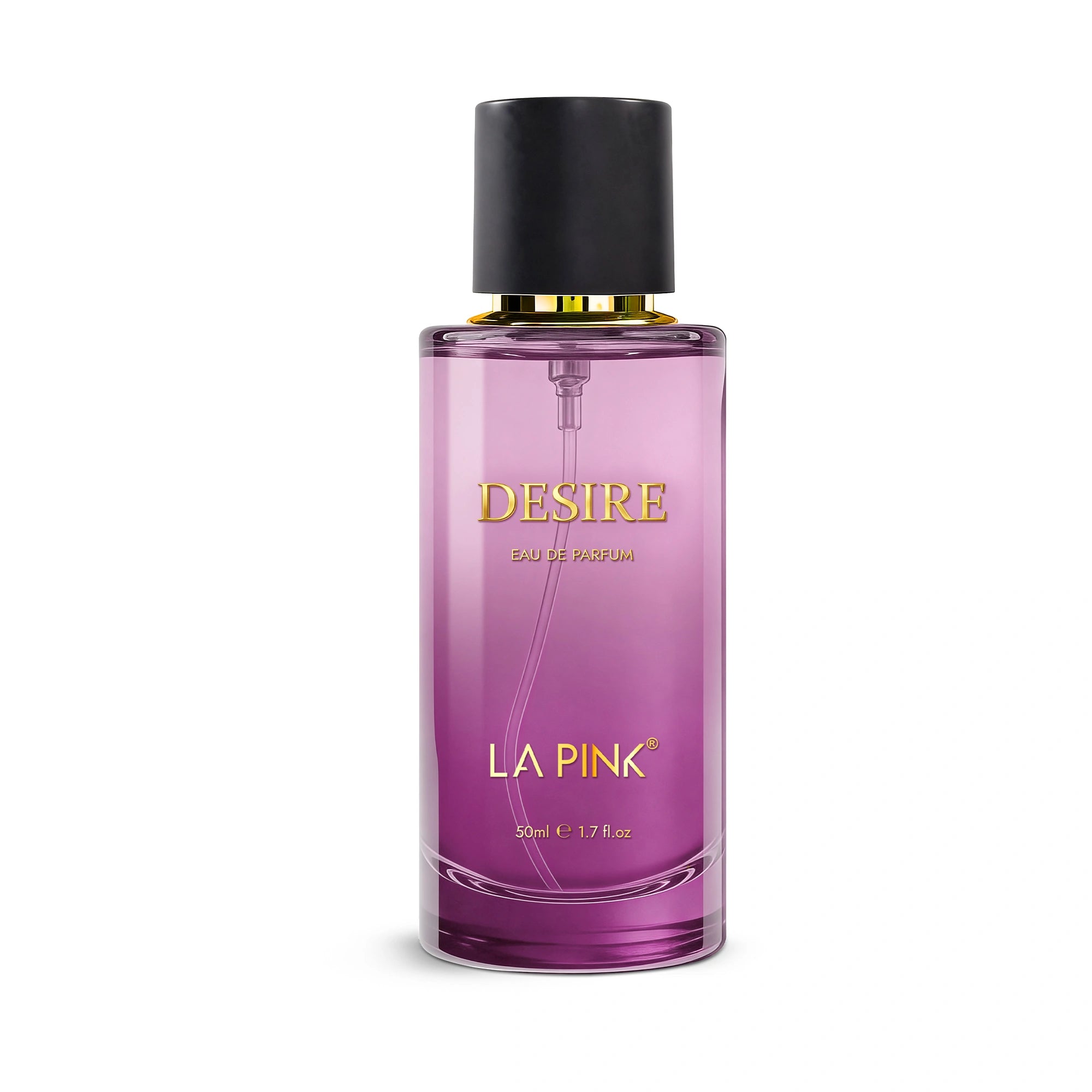Purple perfume bottle labeled &
