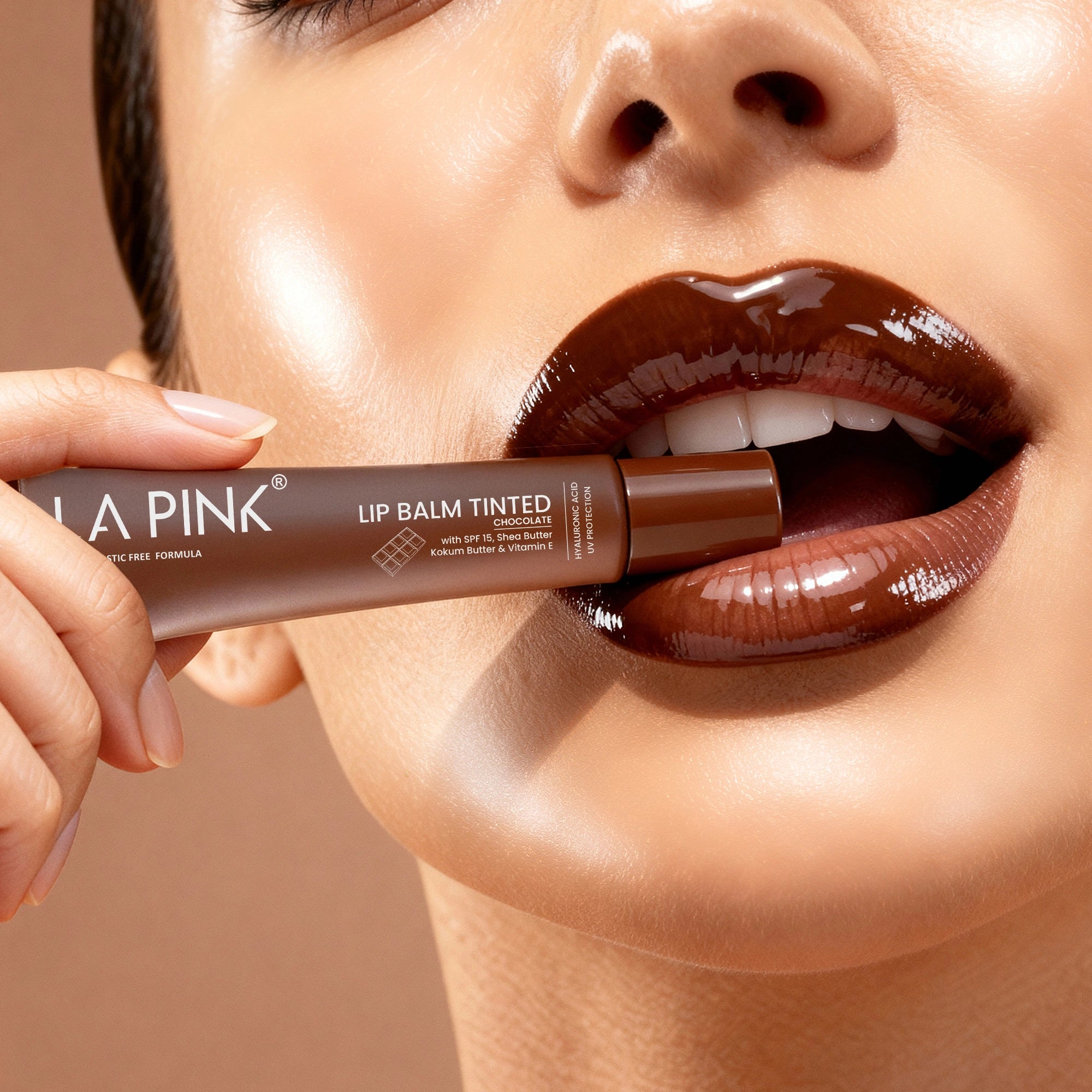 Chocolate Lip Balm Tinted with Hyaluronic Acid, UV Protection 10gm