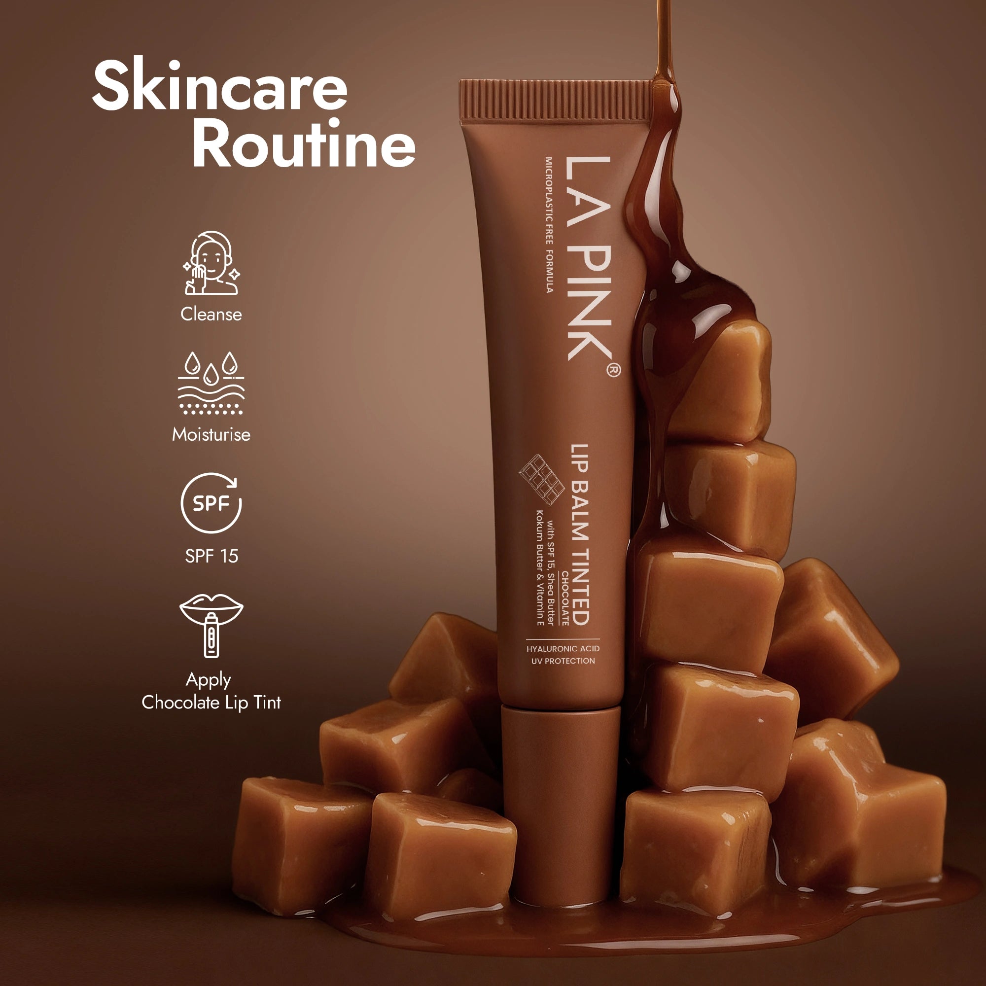 Chocolate Lip Balm Tinted with Hyaluronic Acid, UV Protection 10gm