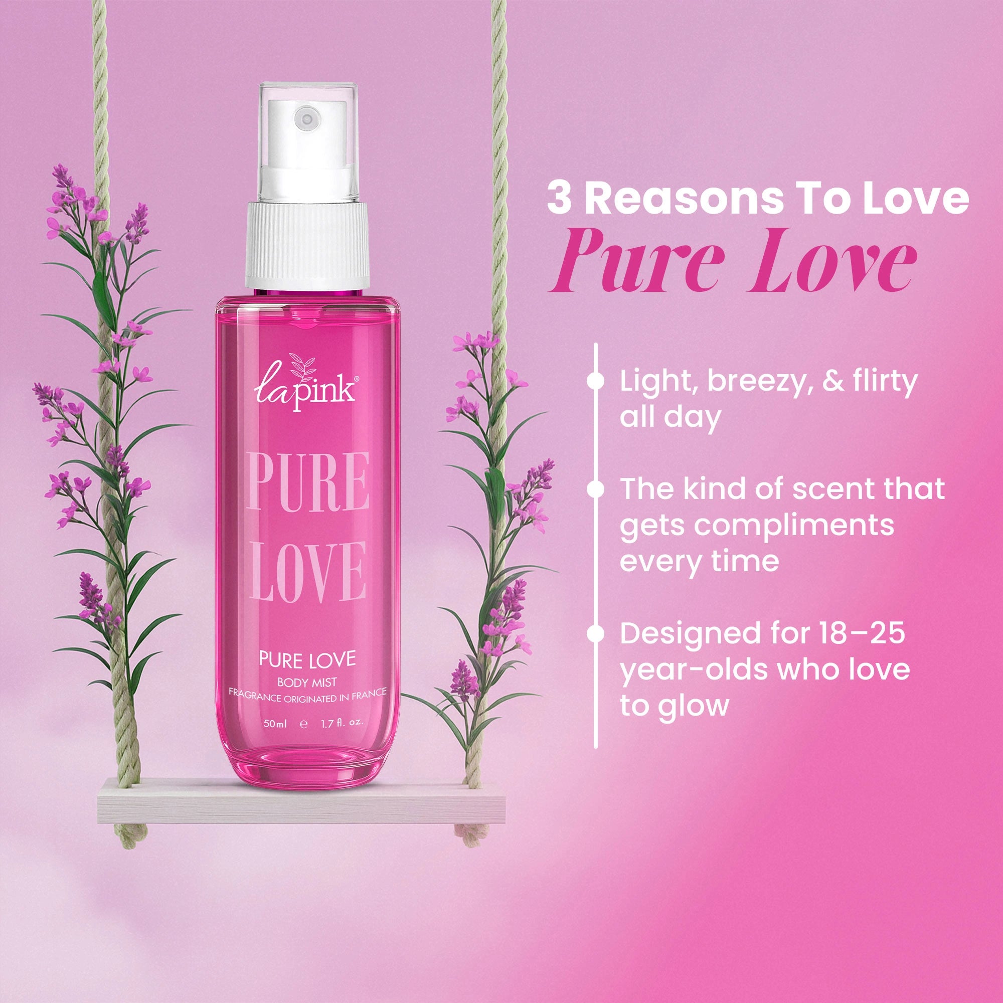La Pink Body Mist Pack of 4 (50 ML* 4) 200 ML