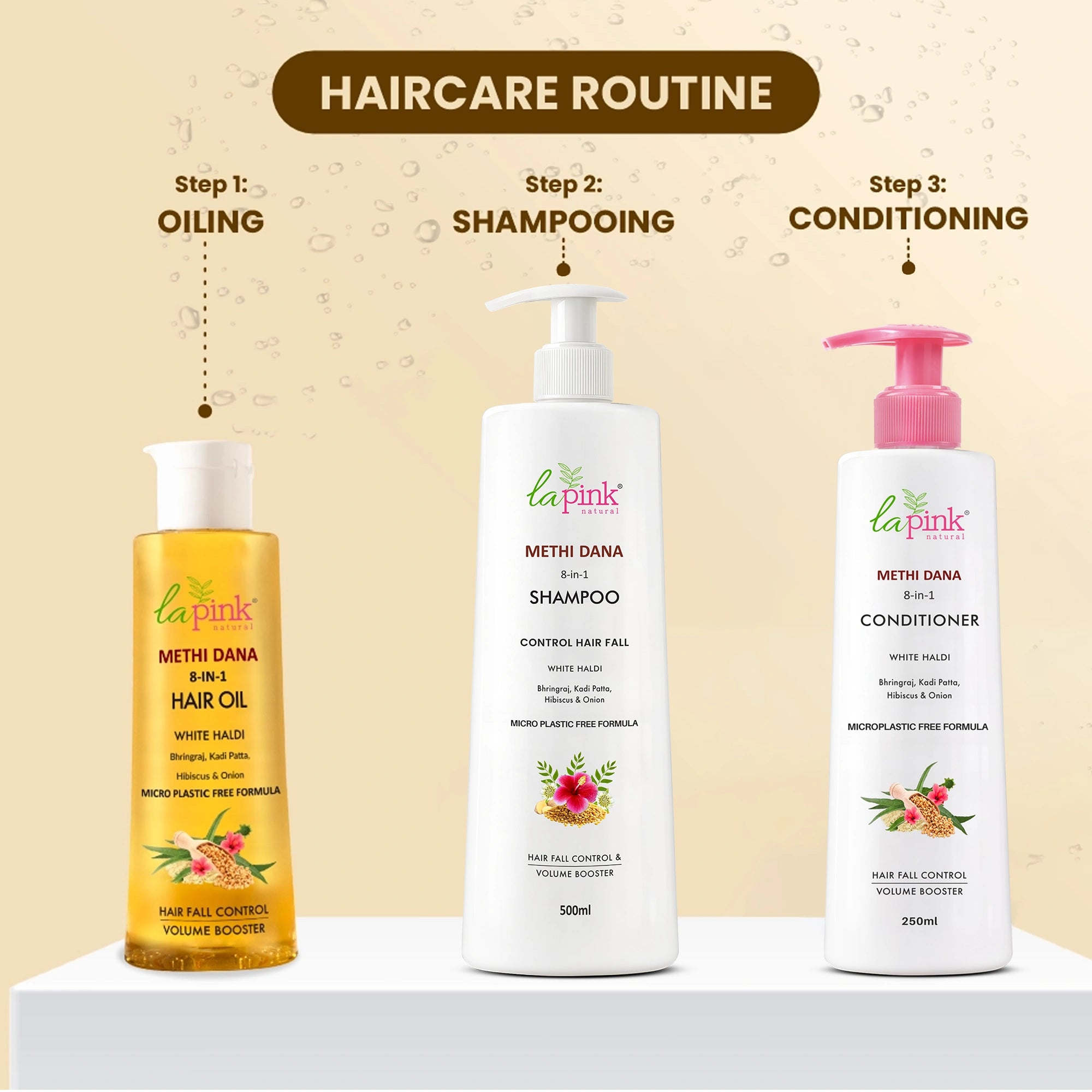 Control Hairfall & Boost Volume with Methi Dana 8-in-1 Shampoo 500 ML