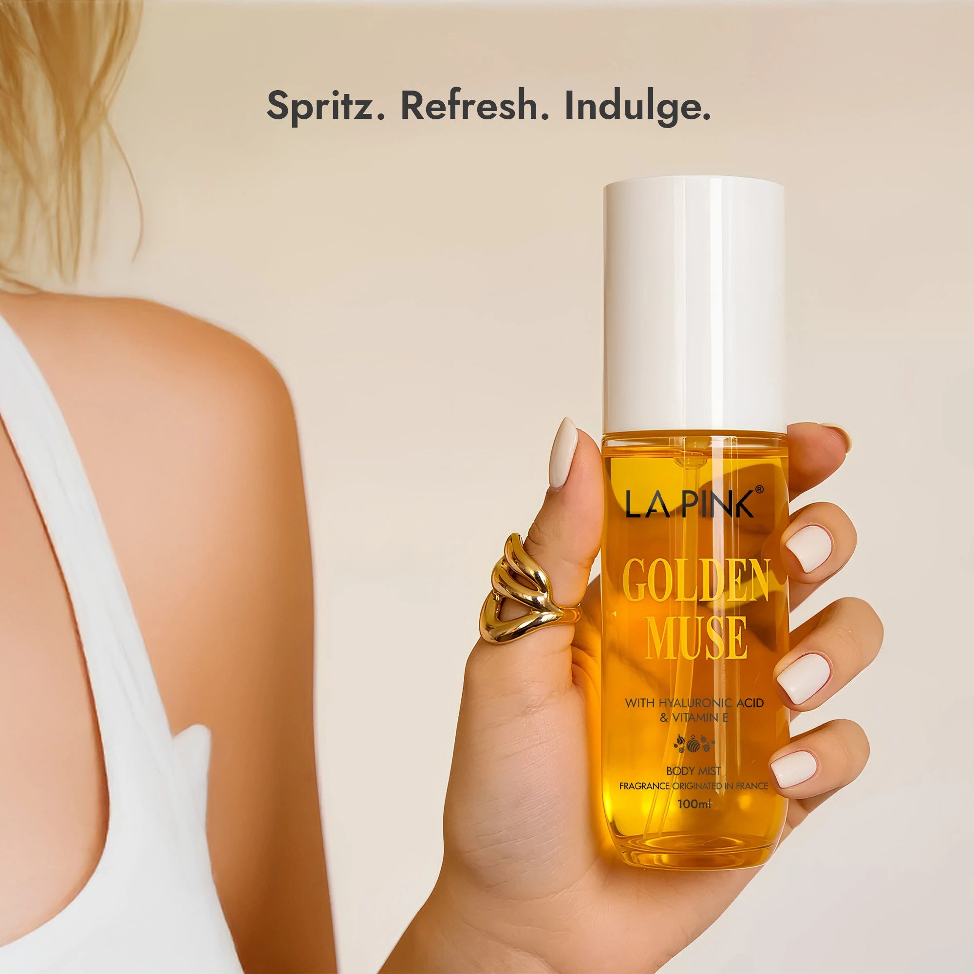 Golden Muse Body Mist with Hyaluronic acid & Vitamin E 100ml