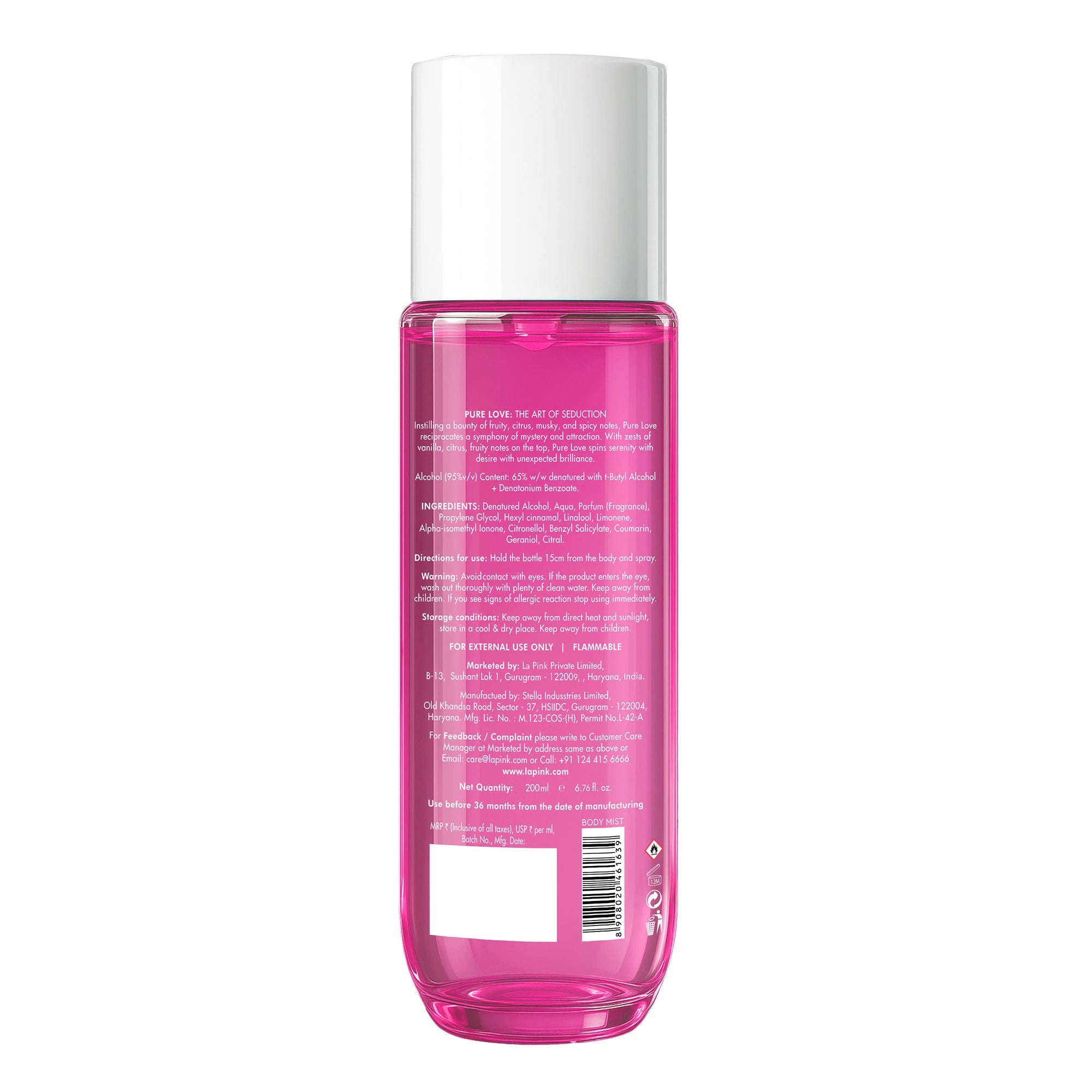 La Pink Body Mist Pure Love 200 ML
