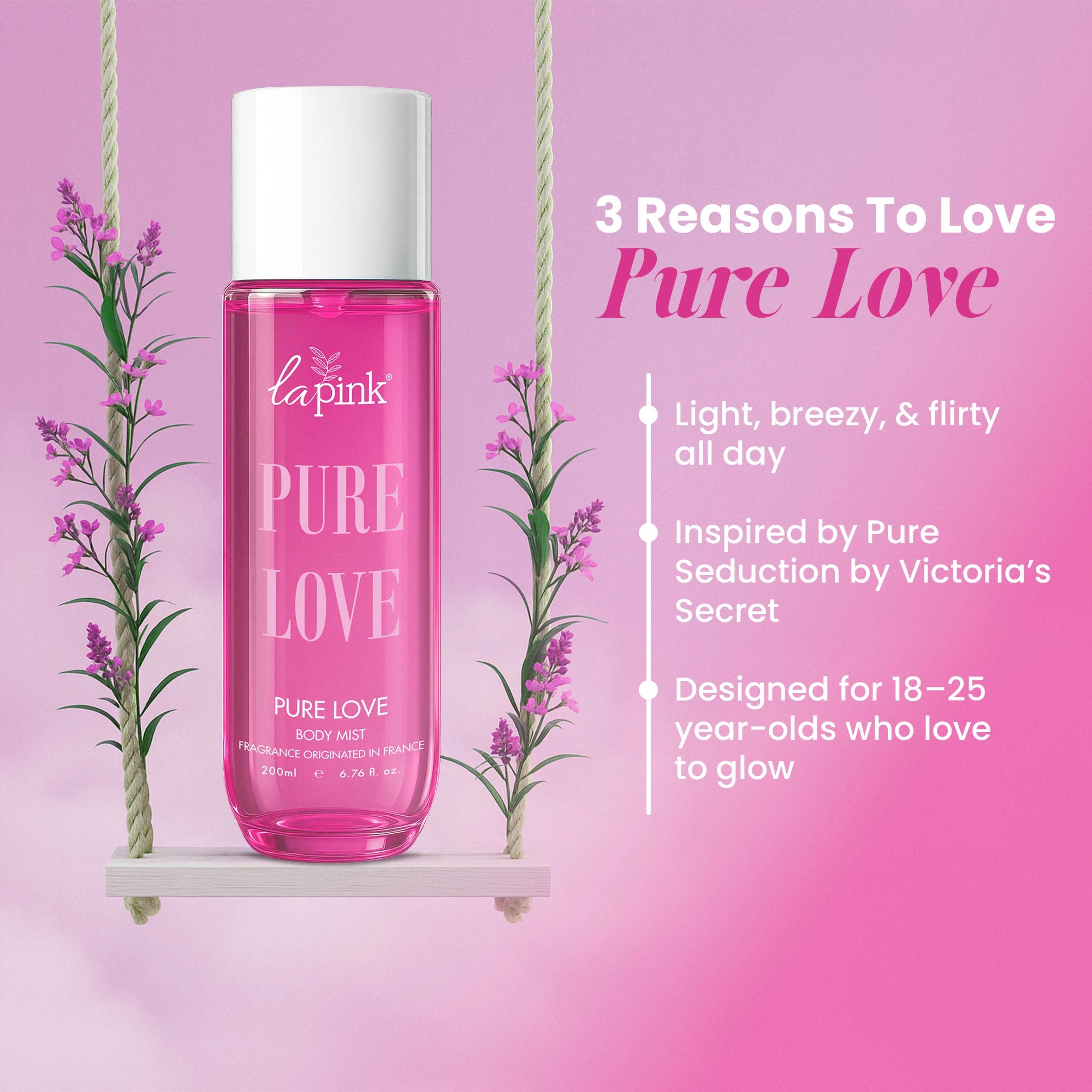 La Pink Body Mist Pure Love 200 ML