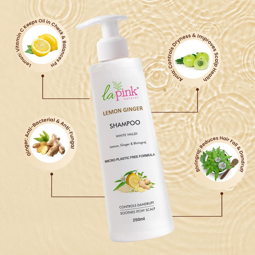 Lemon & Ginger Anti-Dandruff Shampoo 100% Nourishment & Scalp Care
