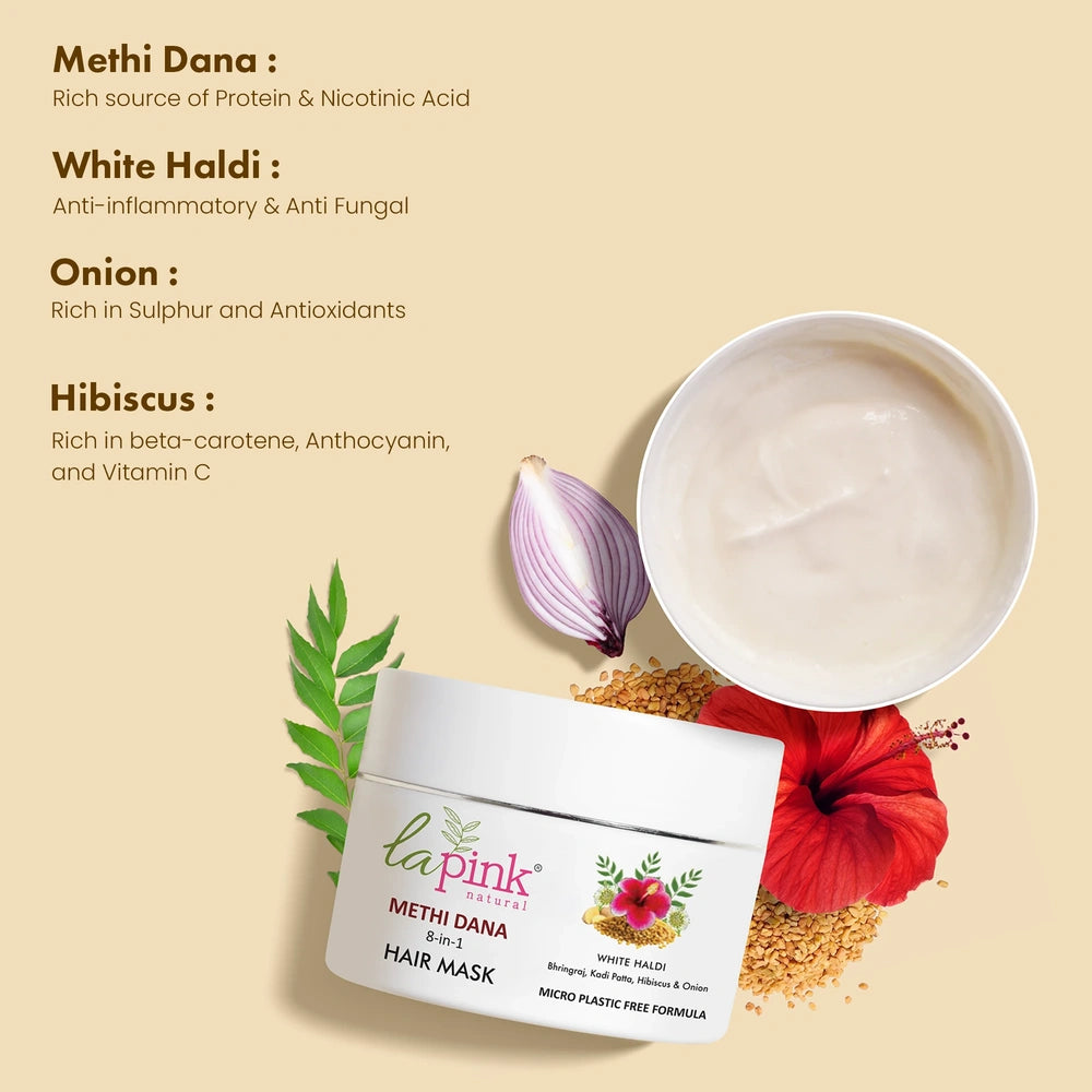 Smooth Shiny & Strong Hair with Methi Dana 8-in-1 Hair Mask