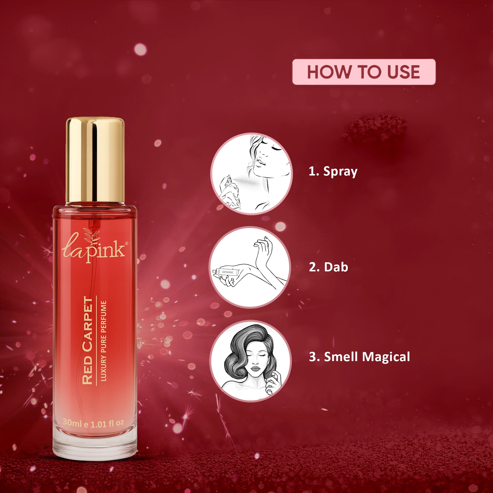 Red Carpet French Luxury Pure Perfume for Women - 30ml