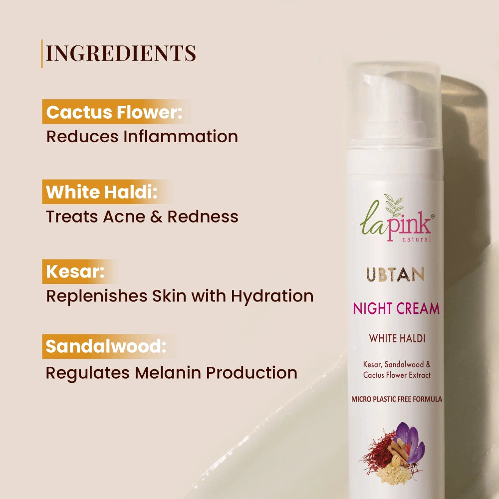 Ubtan White Haldi Night Cream for Youthful Radiant Skin