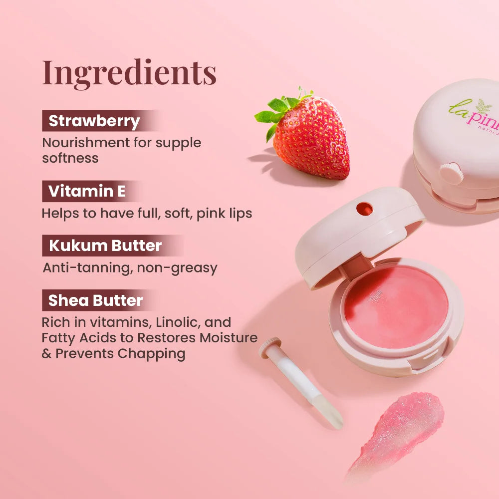 Strawberry Lip Balm for Soft, Pink & Hydrated Lips