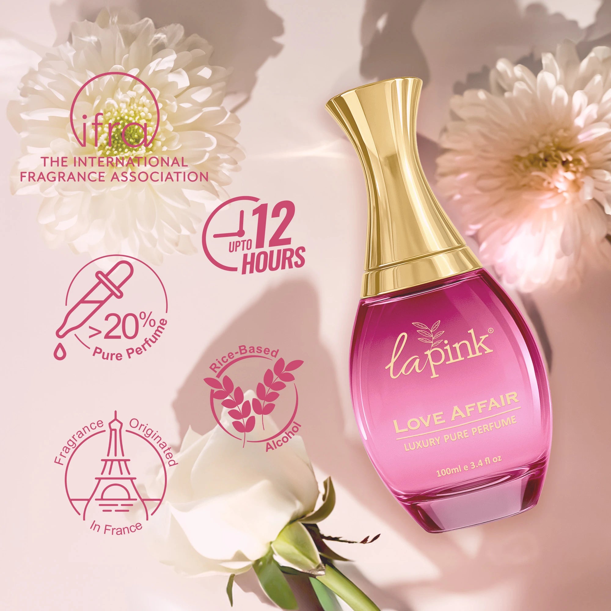 Love Affair French Luxury Pure Perfume for Women - 100ml
