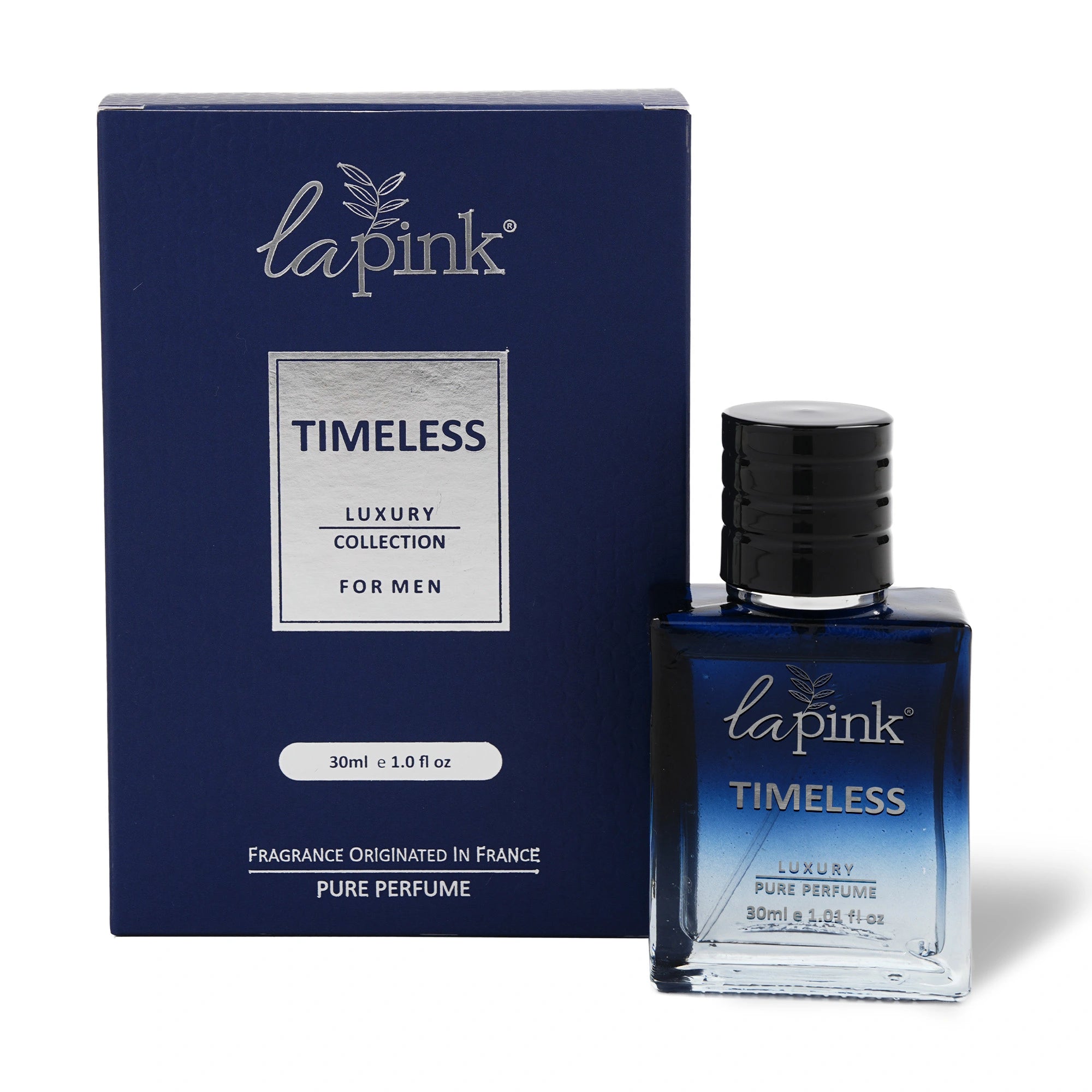 Lapink Timeless perfume bottle and packaging on a white background