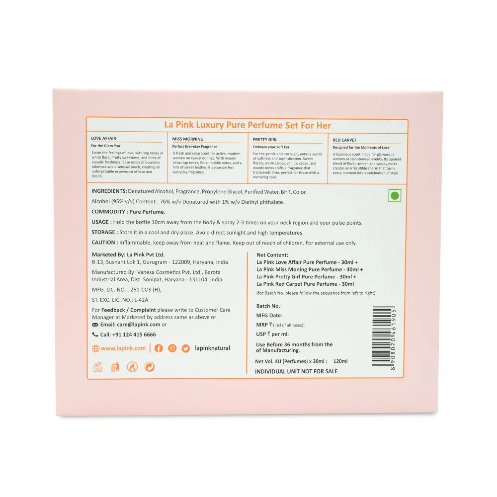 La Pink Perfume Women Gift Pack 30ml (4 Pcs)