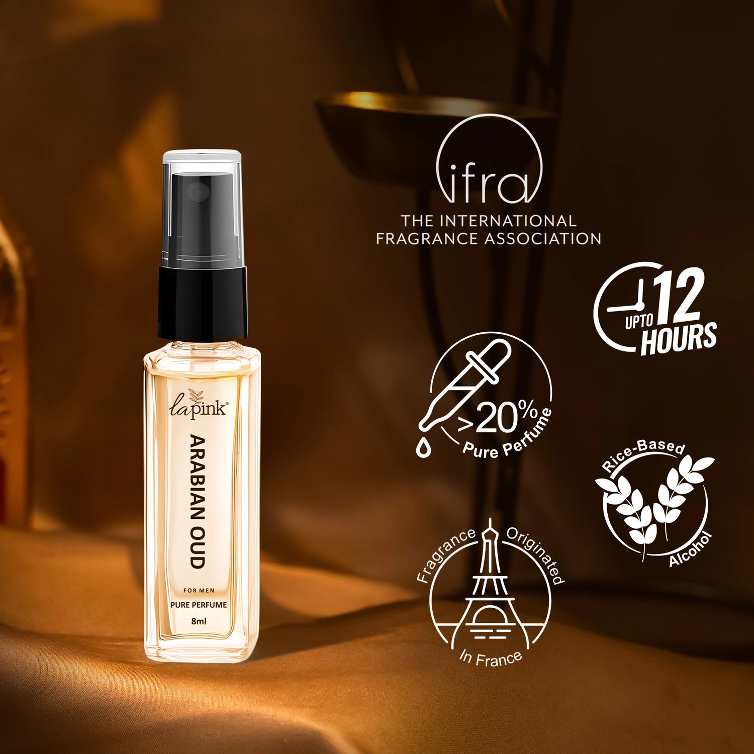 Arabian Oud French Luxury Pure Perfume for Men - 8ml