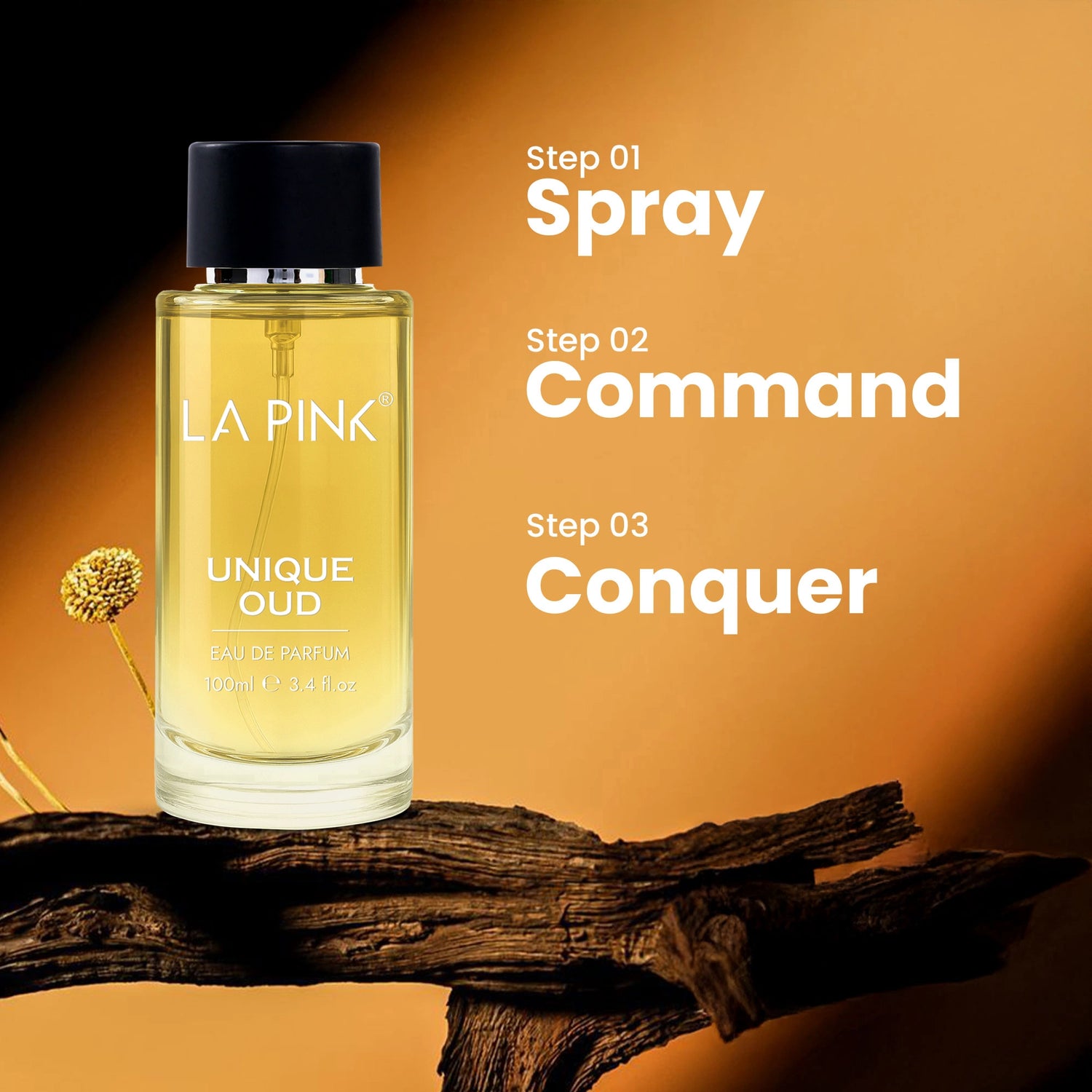La Pink perfume bottle with &