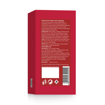 Red product packaging with text and symbols on a white background