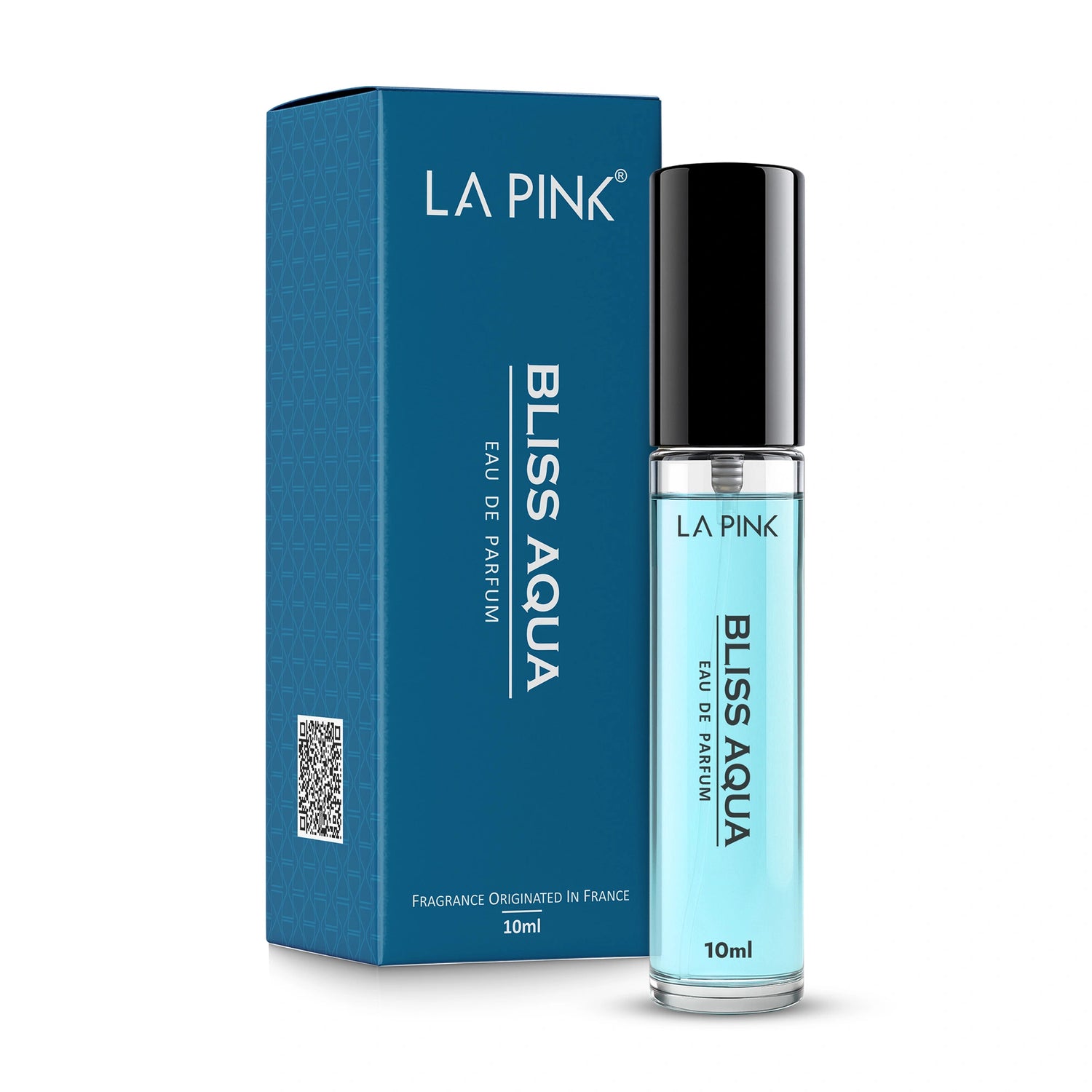 LA Pink Bliss Aqua perfume bottle and packaging on a white background