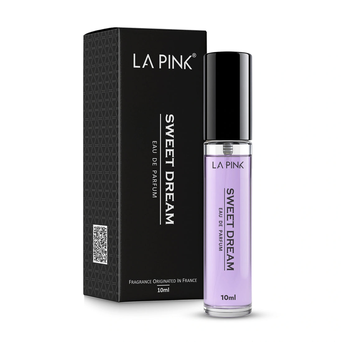 LA Pink Sweet Dream perfume bottle and packaging on a white background