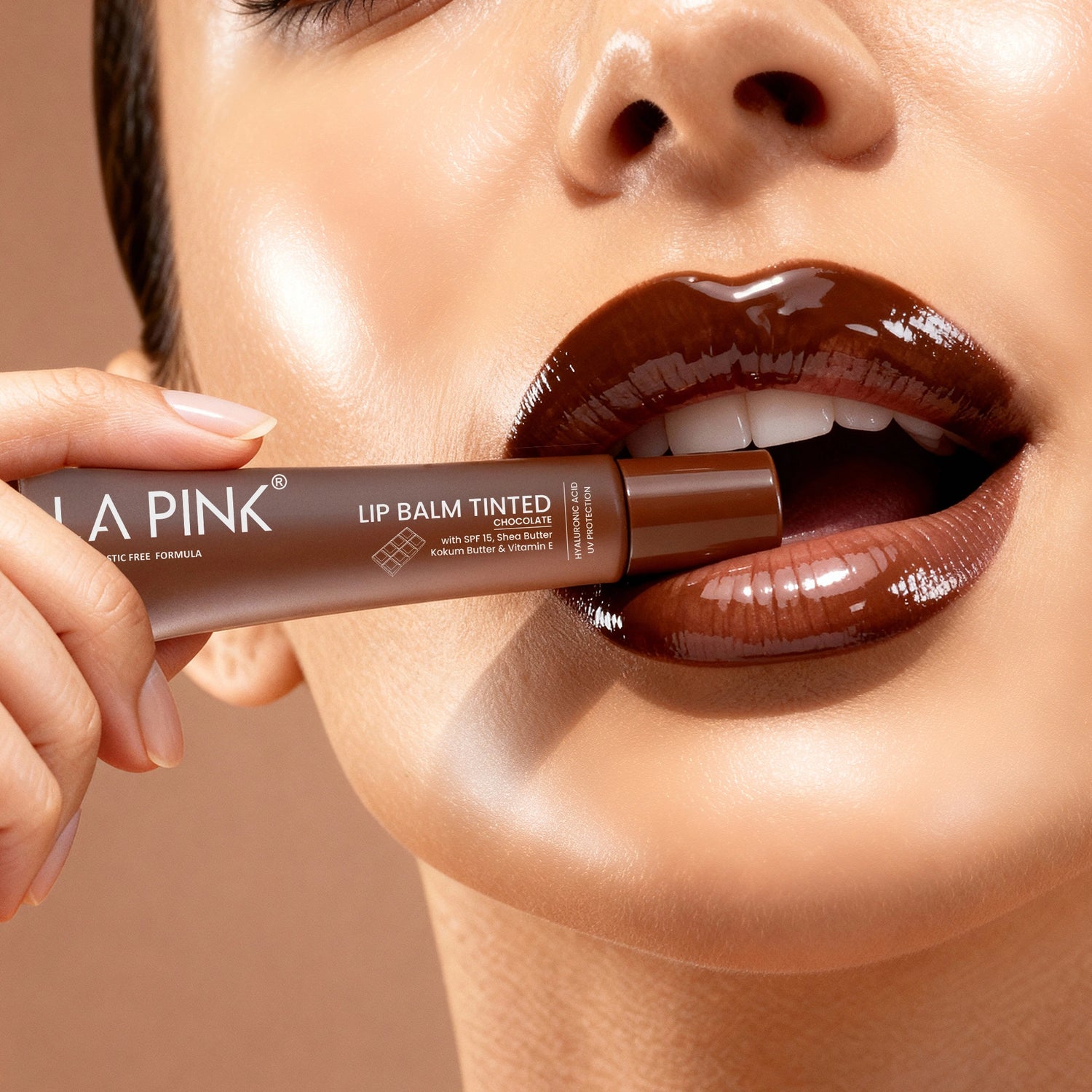 Chocolate Lip Balm Tinted with Hyaluronic Acid, UV Protection 10gm