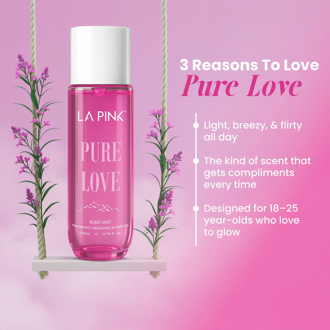 La Pink Body Mist Pure Love 200 ML