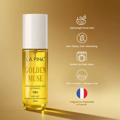Golden Muse Body Mist with Hyaluronic acid &amp; Vitamin E 100ml