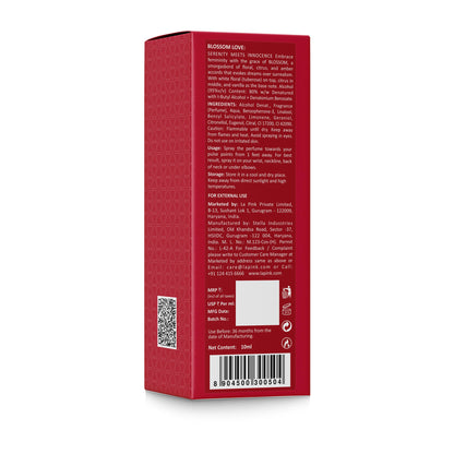 Red product packaging with text and a QR code on a white background