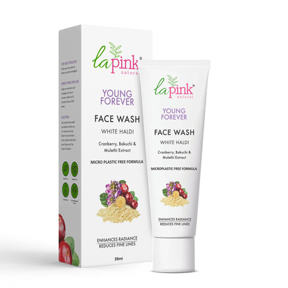 La Pink Young Forever Face Wash packaging on a white background