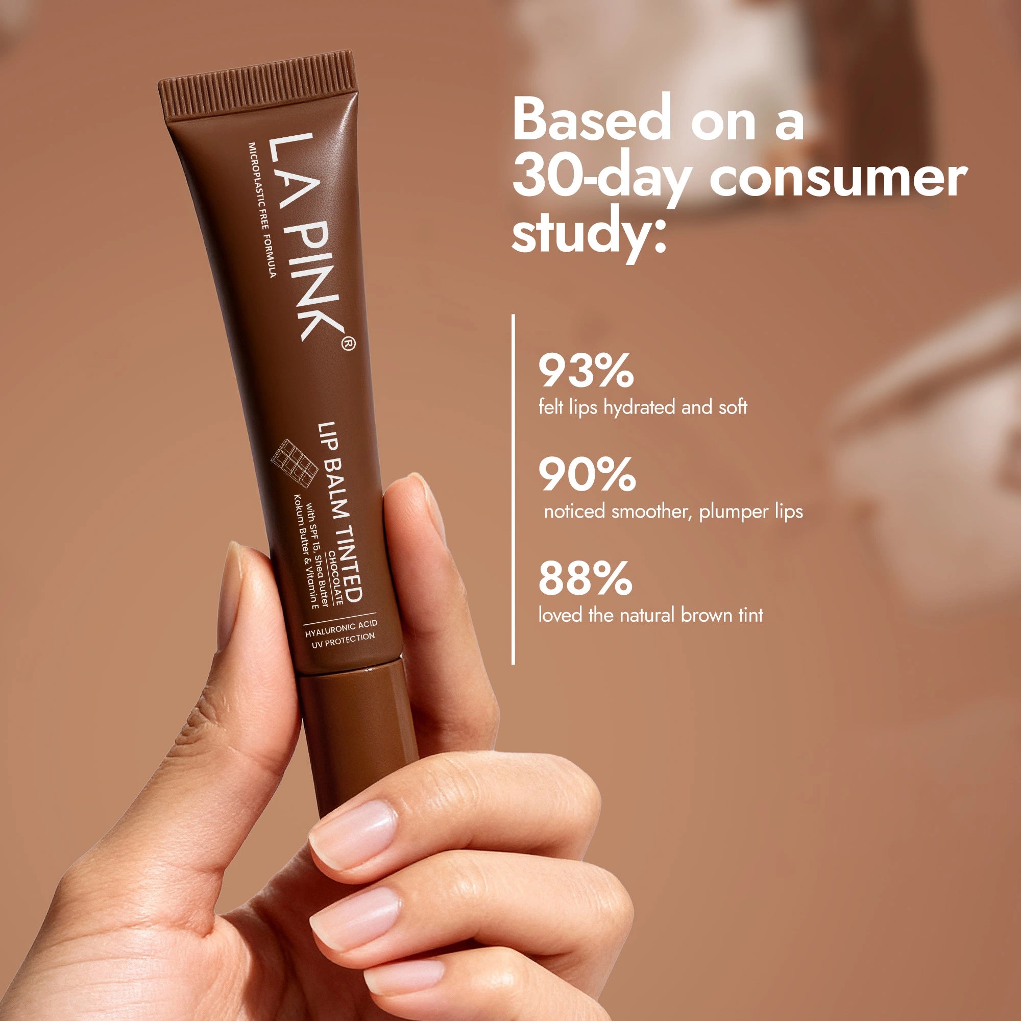 Chocolate Lip Balm Tinted with Hyaluronic Acid, UV Protection 10gm