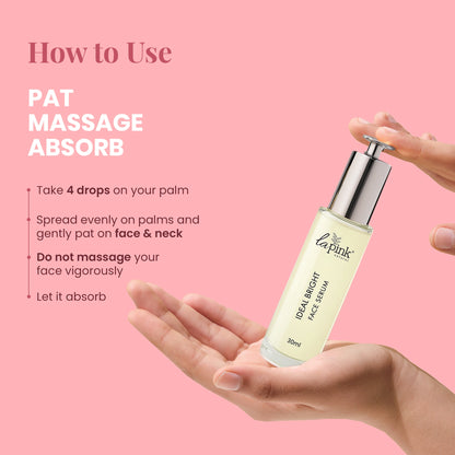 Ideal Bright Face Serum with White Haldi &amp; Sea Lettuce flakes for Brightened Glass Skin