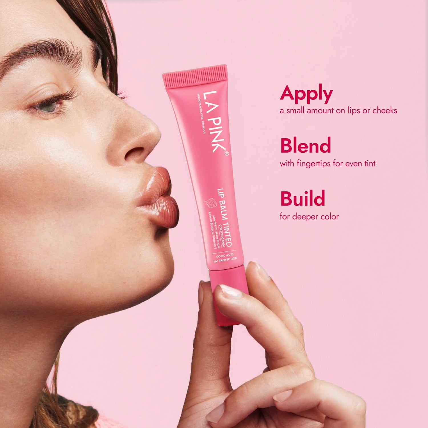 Cotton Candy Lip Balm Tinted with Koic Acid, UV Protection 10gm