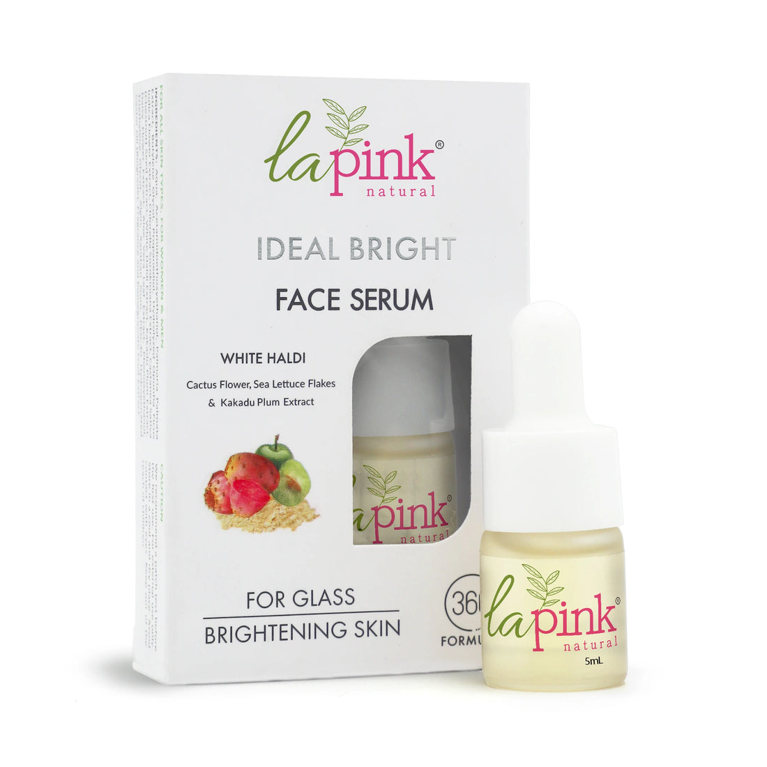 La Pink Ideal Bright Face Serum packaging on a white background
