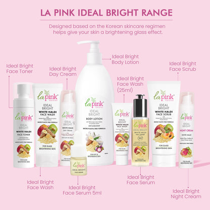 Skincare product line on a pink background
