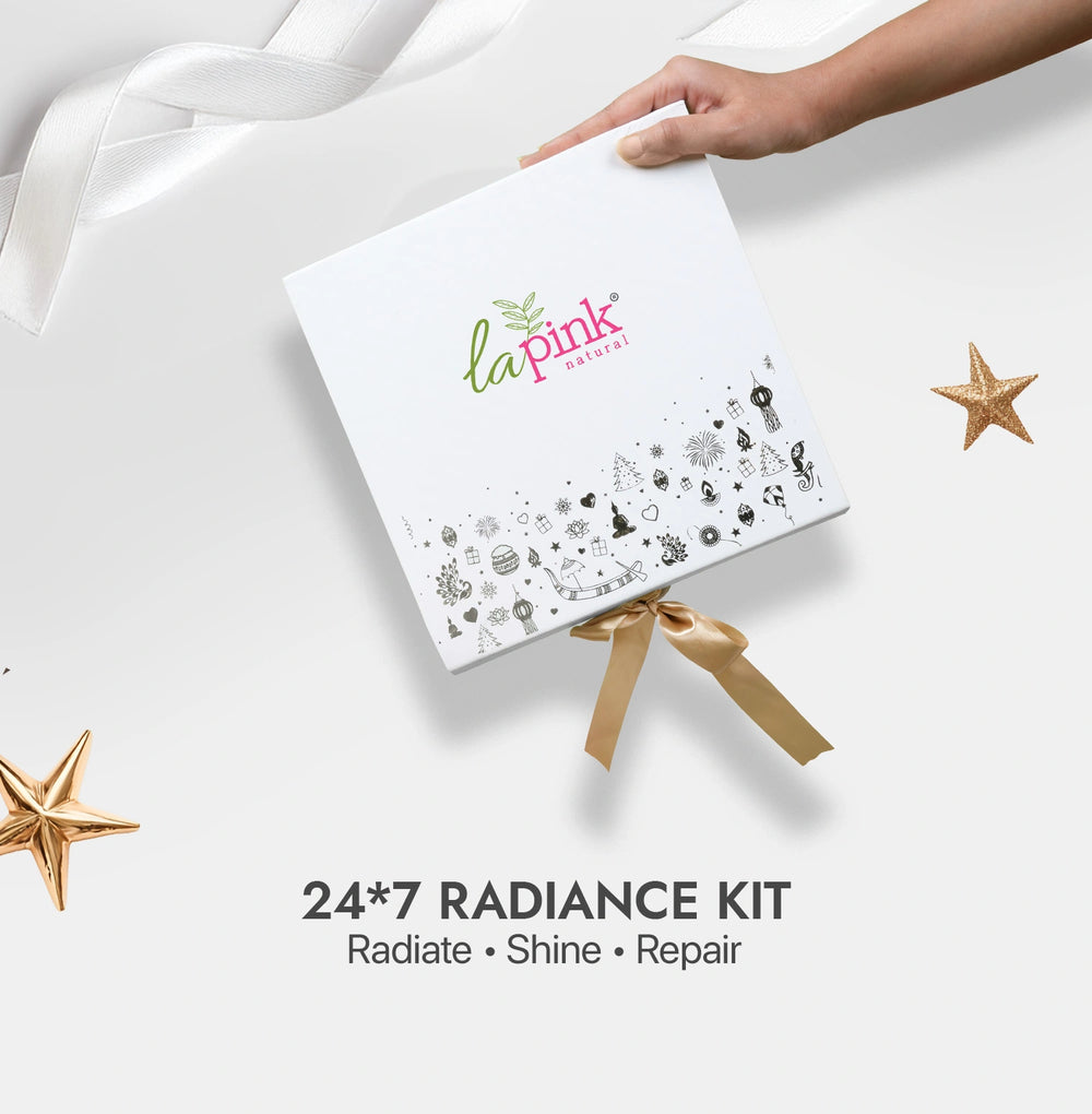 La Pink Radiance Kit with decorative elements on a white background