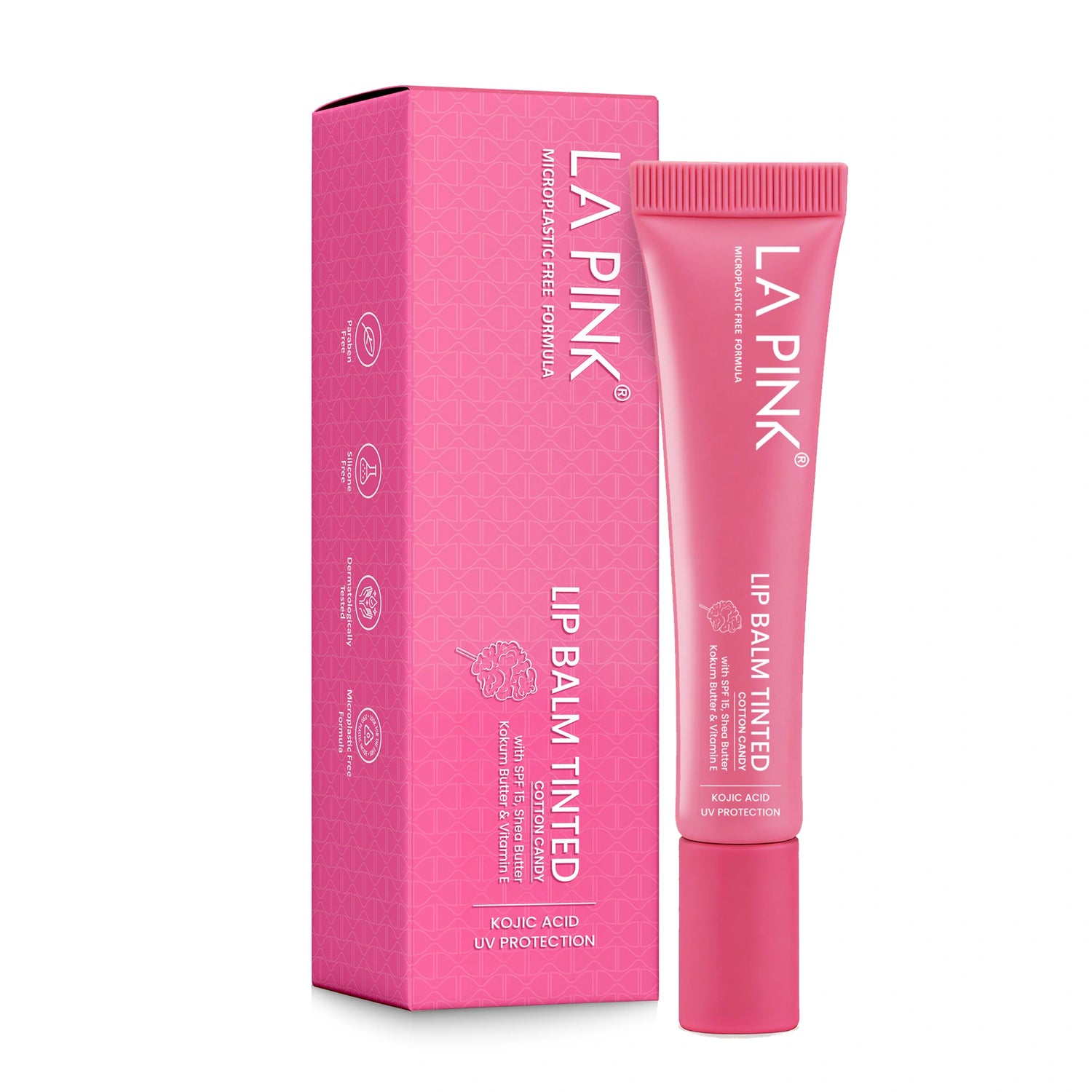 Cotton Candy Lip Balm Tinted with Koic Acid, UV Protection 10gm