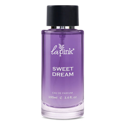 Purple perfume bottle labeled &