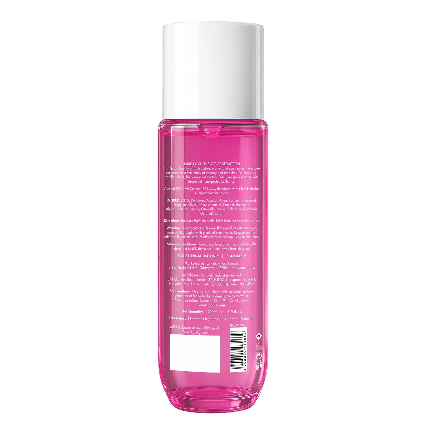 La Pink Body Mist Pure Love 200 ML