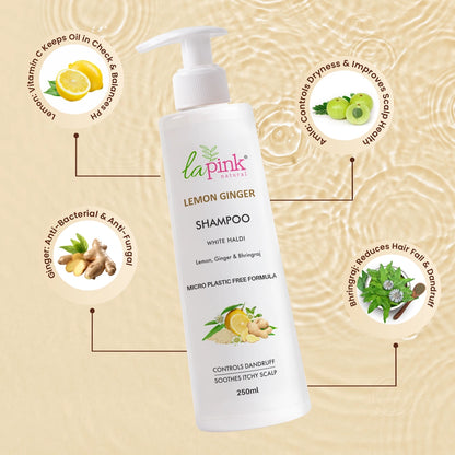 Lemon &amp; Ginger Anti-Dandruff Shampoo  100% Nourishment &amp; Scalp Care