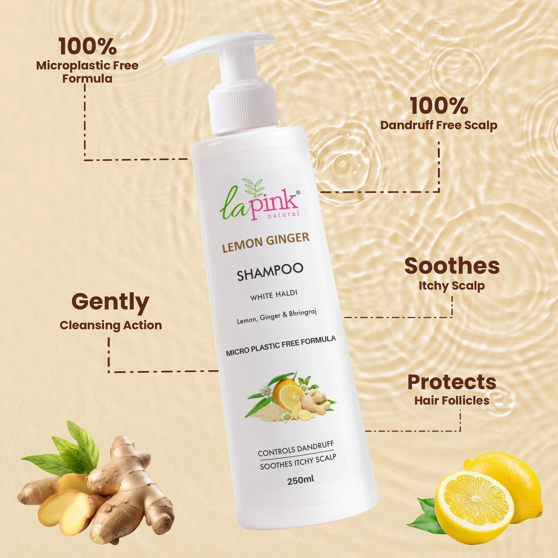 Lemon Ginger Shampoo &amp; Methi Dana Conditioner For Dandruff Free Hair Combo