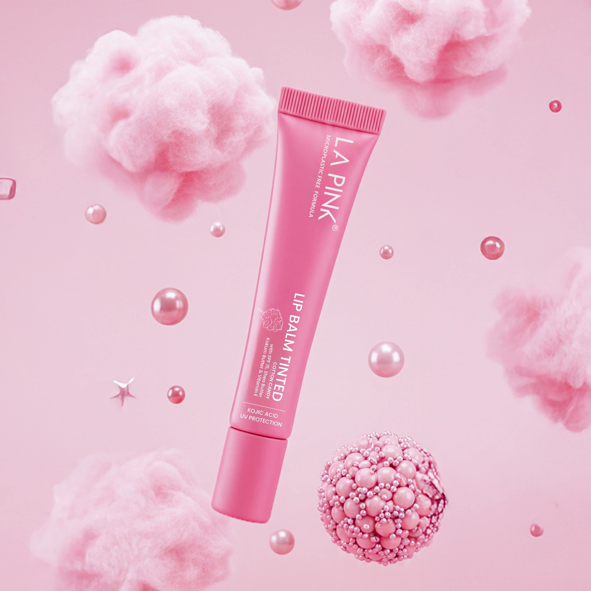 Cotton Candy Lip Balm Tinted with Koic Acid, UV Protection 10gm