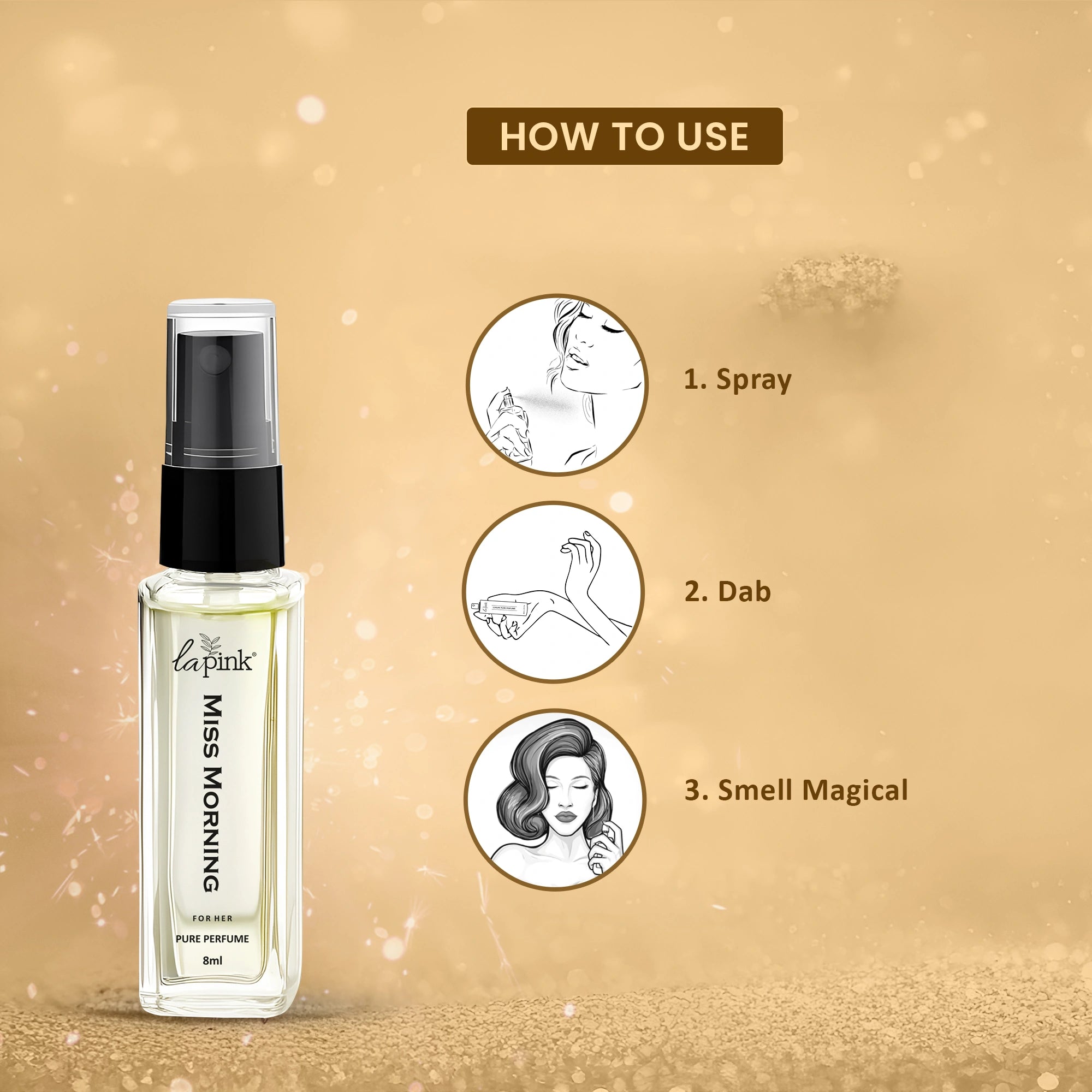 Miss Morning French Luxury Pure Perfume for Women - 8ml