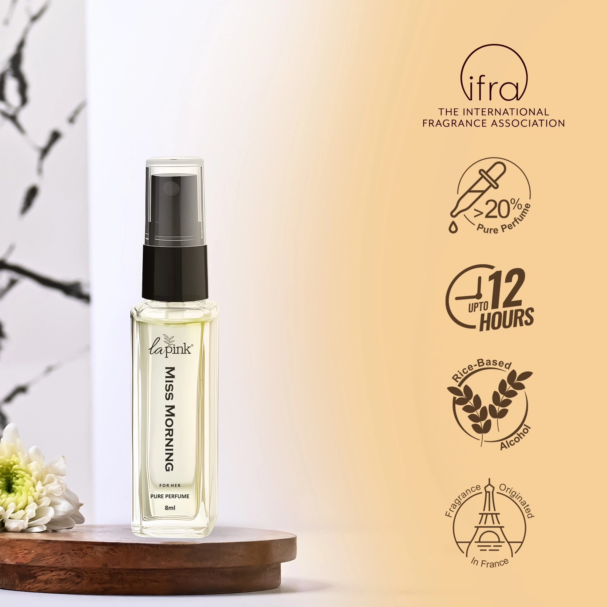 Miss Morning French Luxury Pure Perfume for Women - 8ml