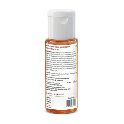 Shampoo bottle with label on a white background