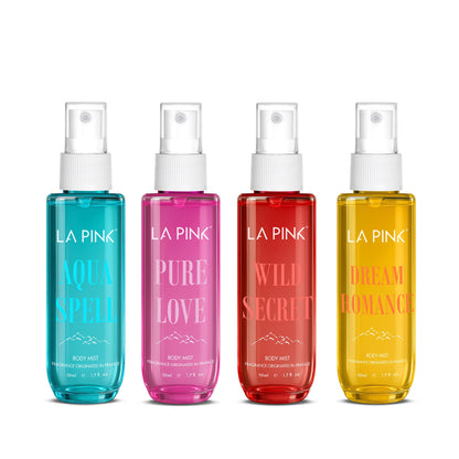 La Pink Body Mist Pack of 4 (50 ML* 4) 200 ML
