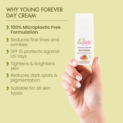 Day cream with text on a light green background
